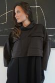 Elva Double Layer Dress Brown Black